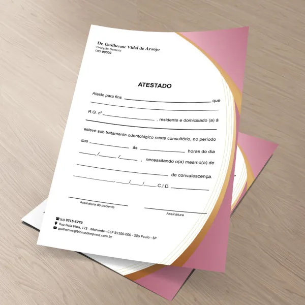 Modelo de atestado psicológico grátis editável em Word